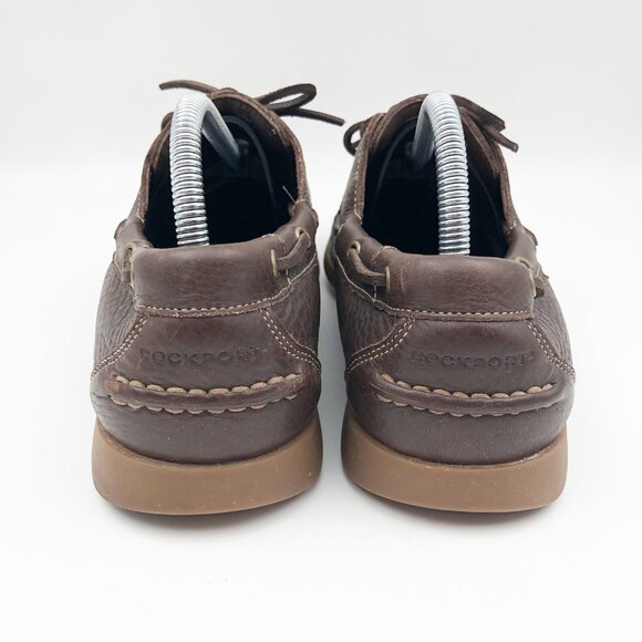ROCKPORT Washable Brown Leather Boat Shoes Loafers Mens 9.5 - Picture 5 of 10